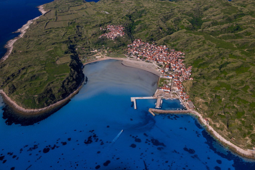 Beautiful beach on Losinj island, perfect for starting a boat rental adventure